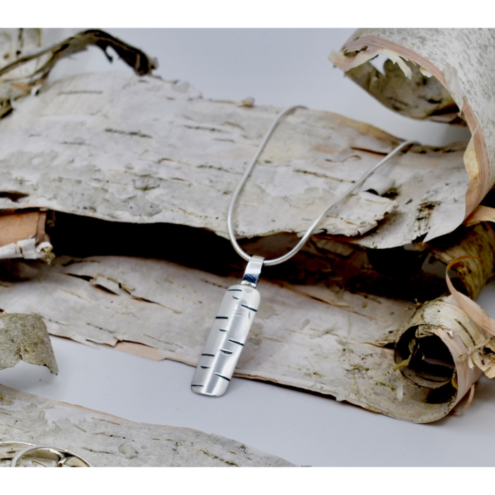 Sterling Silver Birchbark Pendant