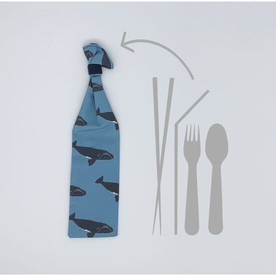Right Whale Reusable Straw and Utensil Case