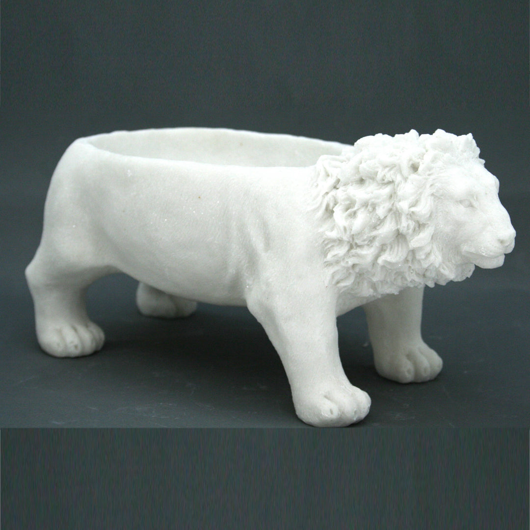 White Sandstone Lion Bowl