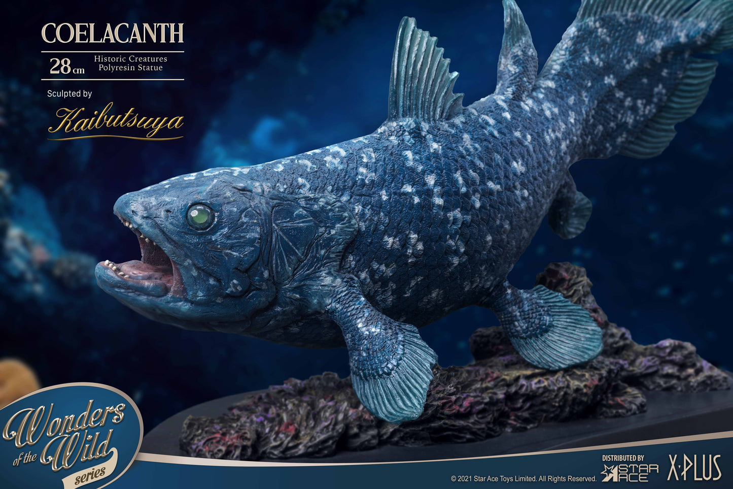 Coelacanth Polyresin Statue with Base