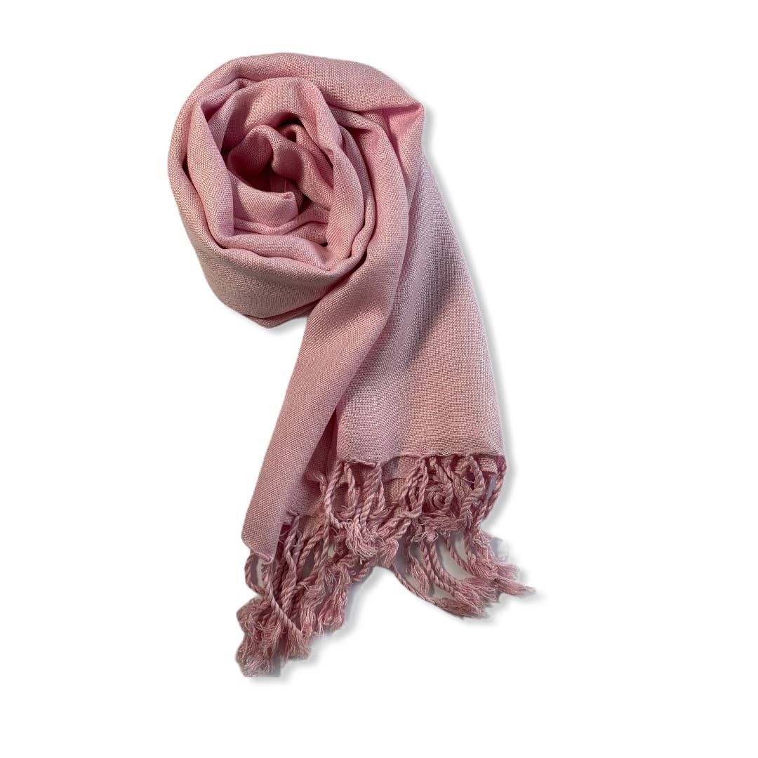 Small Solid Handwoven Scarf - Pink