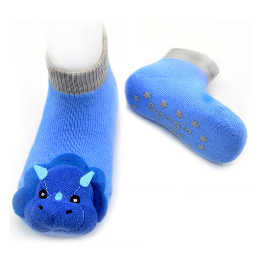 Blue Triceratops Rattle Socks