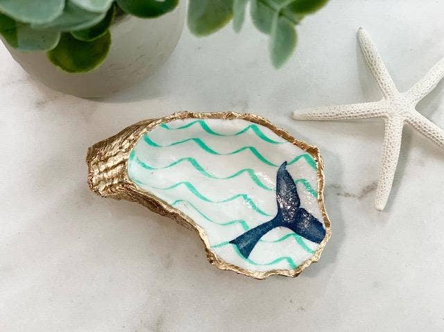 Oyster Trinket Dish - Whale Tail and Waves