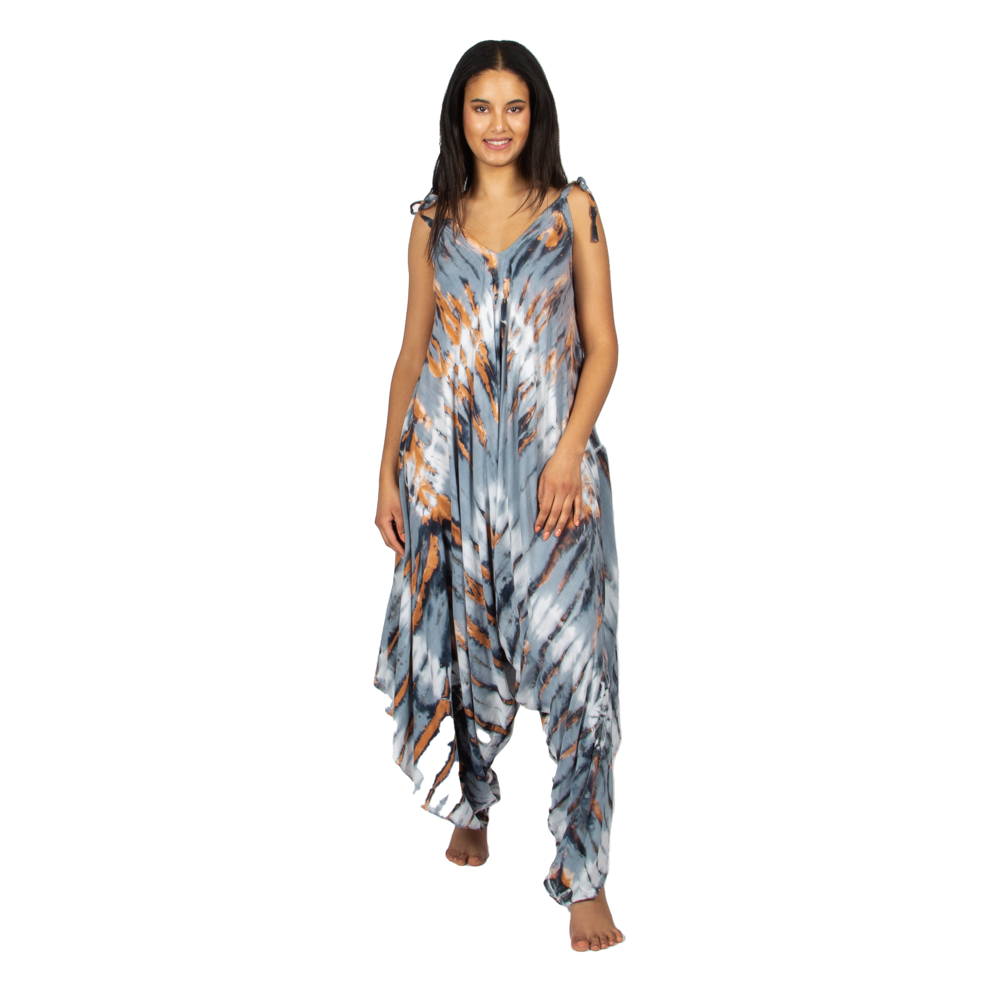 Barboteuse Tie Dye Grise Style 'Hippie'