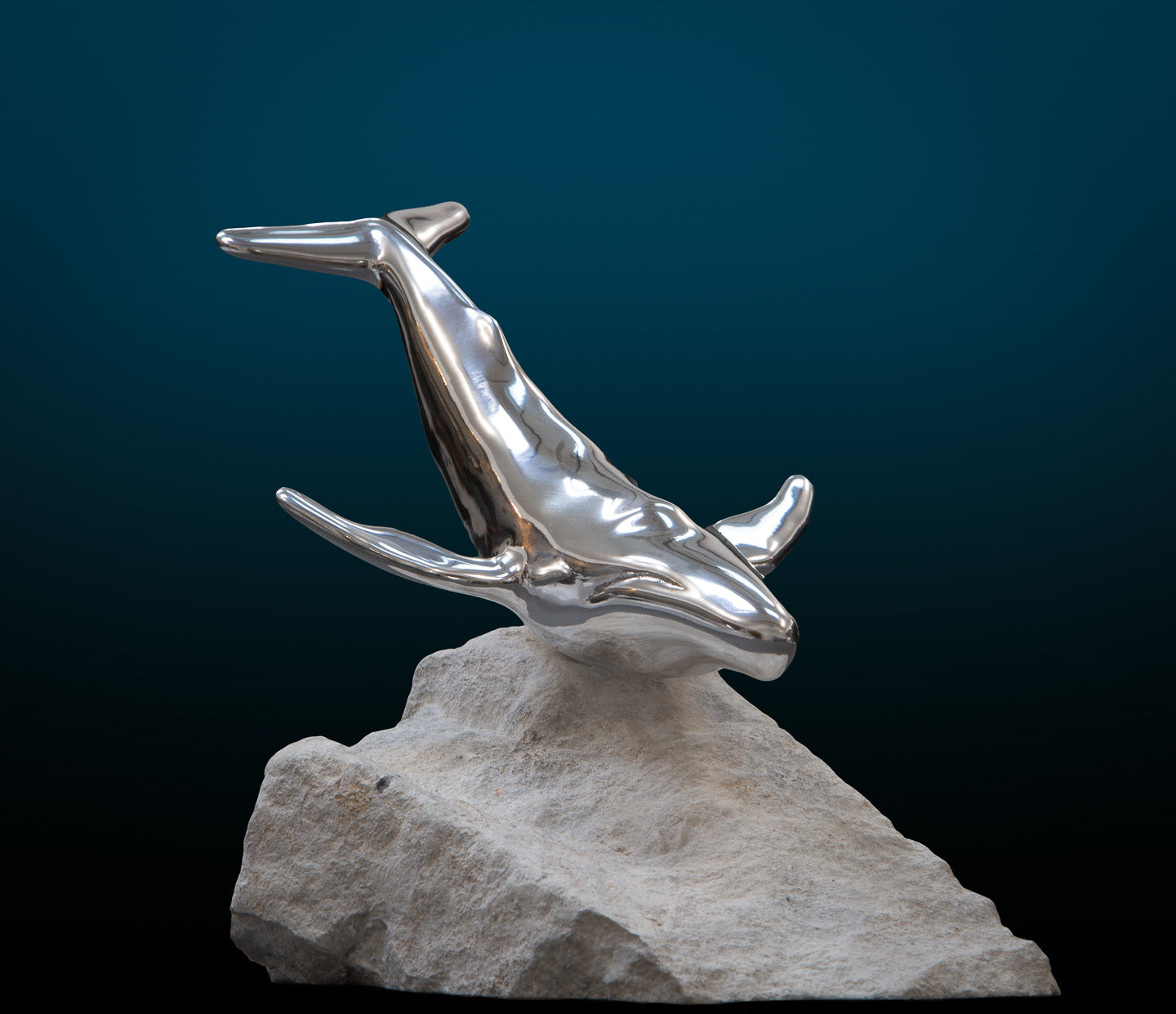 Humpback Whale Sculpture in Aluminum