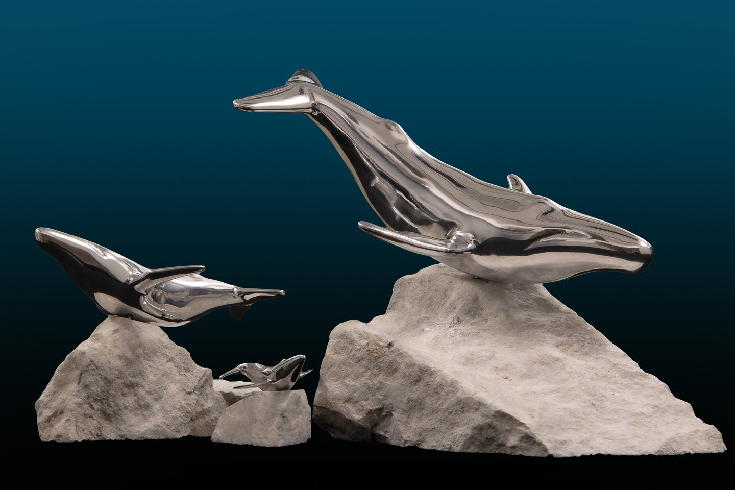 Humpback Whale Sculpture in Aluminum