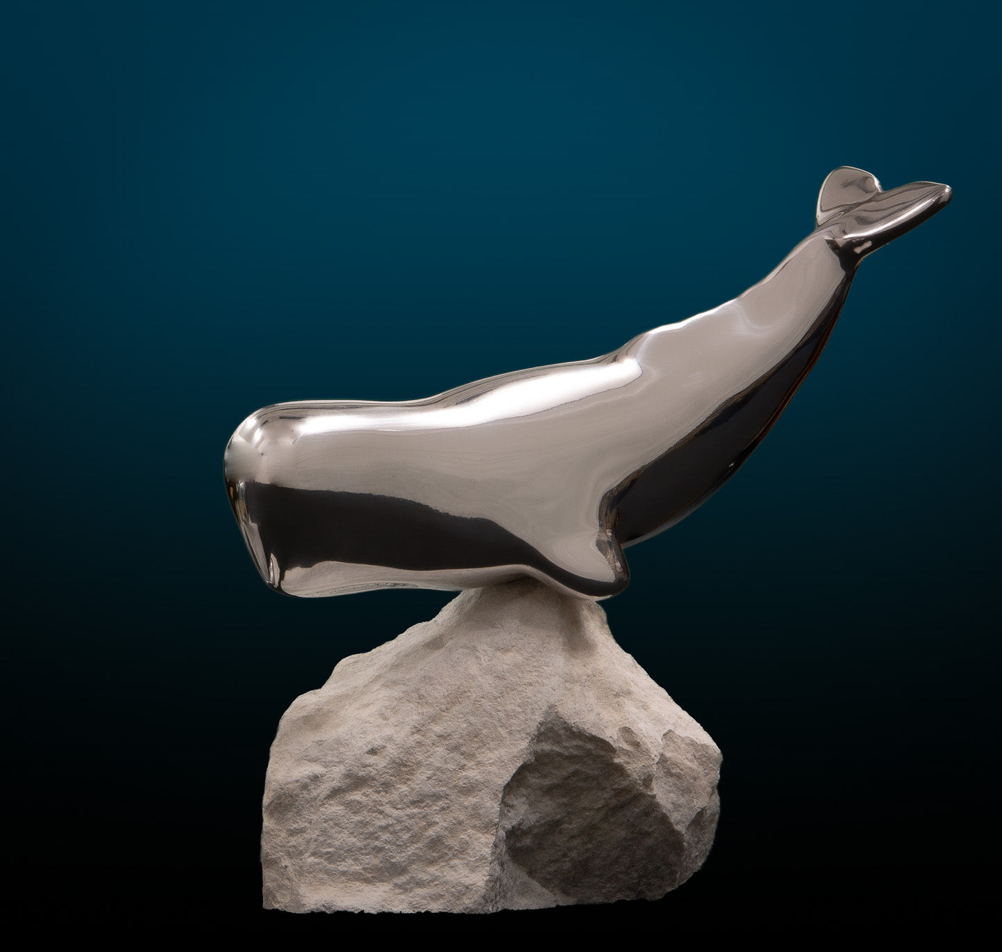 Sperm Whale Sculpture in Aluminum